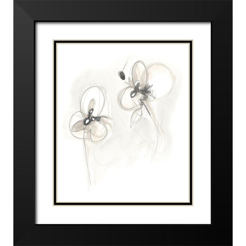 Neutral Floral Gesture VIII Black Modern Wood Framed Art Print with Double Matting by Vess, June Erica
