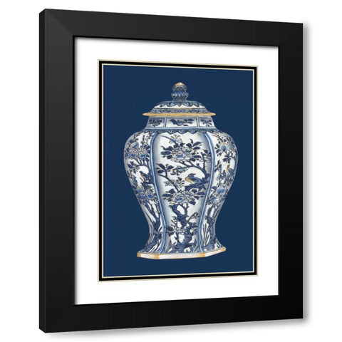 Blue and White Porcelain Vase II Black Modern Wood Framed Art Print with Double Matting by Vision Studio