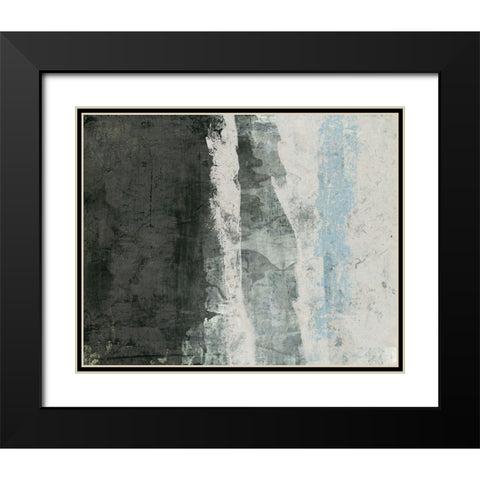 Black and Grey and Blue II Black Modern Wood Framed Art Print with Double Matting by Ray, Elena