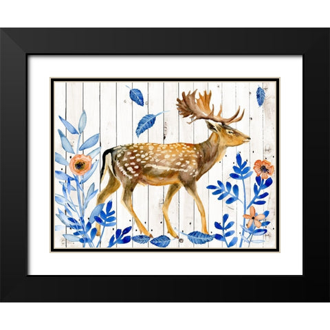 Dear Deer I Black Modern Wood Framed Art Print with Double Matting by Wang, Melissa