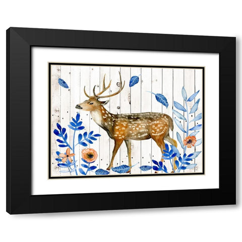 Dear Deer II Black Modern Wood Framed Art Print with Double Matting by Wang, Melissa
