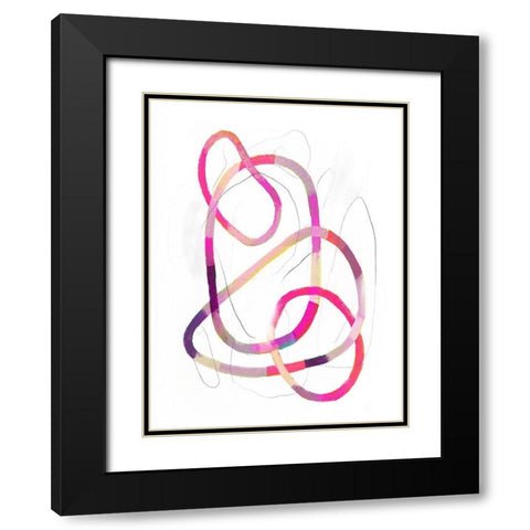 Polychrome Tangle IV Black Modern Wood Framed Art Print with Double Matting by Borges, Victoria