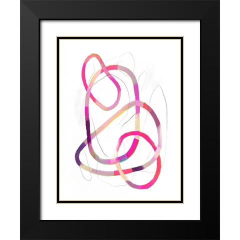Polychrome Tangle IV Black Modern Wood Framed Art Print with Double Matting by Borges, Victoria