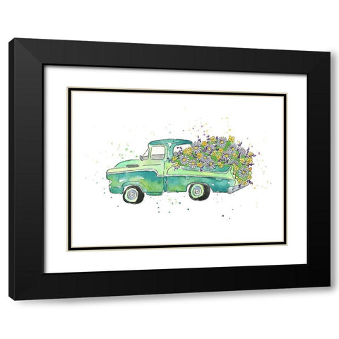 Flower Truck II Black Modern Wood Framed Art Print with Double Matting by McGuire, Catherine
