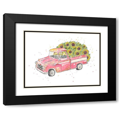 Flower Truck III Black Modern Wood Framed Art Print with Double Matting by McGuire, Catherine