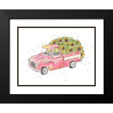 Flower Truck III Black Modern Wood Framed Art Print with Double Matting by McGuire, Catherine