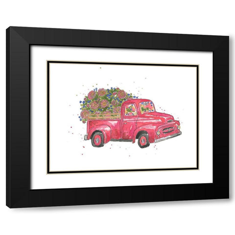 Flower Truck IV Black Modern Wood Framed Art Print with Double Matting by McGuire, Catherine