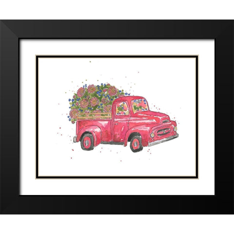 Flower Truck IV Black Modern Wood Framed Art Print with Double Matting by McGuire, Catherine