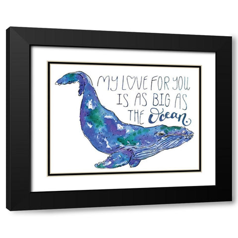 Whale Love II Black Modern Wood Framed Art Print with Double Matting by McGuire, Catherine