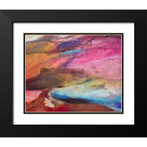 Fuchsia Expression I Black Modern Wood Framed Art Print with Double Matting by Villarreal, Gabriela