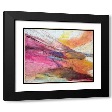 Fuchsia Expression II Black Modern Wood Framed Art Print with Double Matting by Villarreal, Gabriela