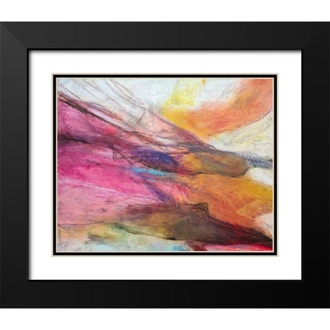 Fuchsia Expression II Black Modern Wood Framed Art Print with Double Matting by Villarreal, Gabriela