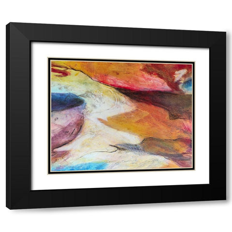 Fuchsia Expression IV Black Modern Wood Framed Art Print with Double Matting by Villarreal, Gabriela