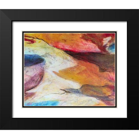 Fuchsia Expression IV Black Modern Wood Framed Art Print with Double Matting by Villarreal, Gabriela