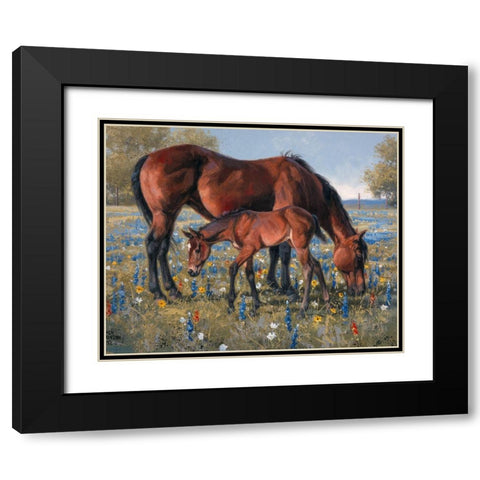 Wildflower Black Modern Wood Framed Art Print with Double Matting by Sorenson, Jack