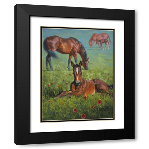 Indian Blanket Black Modern Wood Framed Art Print with Double Matting by Sorenson, Jack