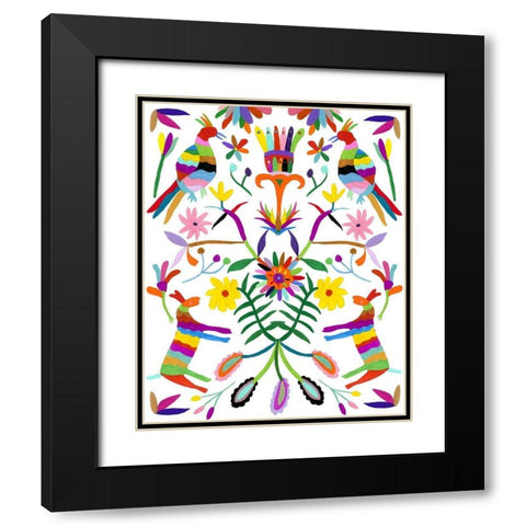 Modern Otomi I Black Modern Wood Framed Art Print with Double Matting by Wang, Melissa