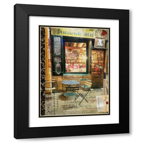 Paris Bistro II Black Modern Wood Framed Art Print with Double Matting by Lloyd, Sandy