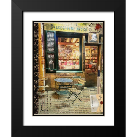 Paris Bistro II Black Modern Wood Framed Art Print with Double Matting by Lloyd, Sandy