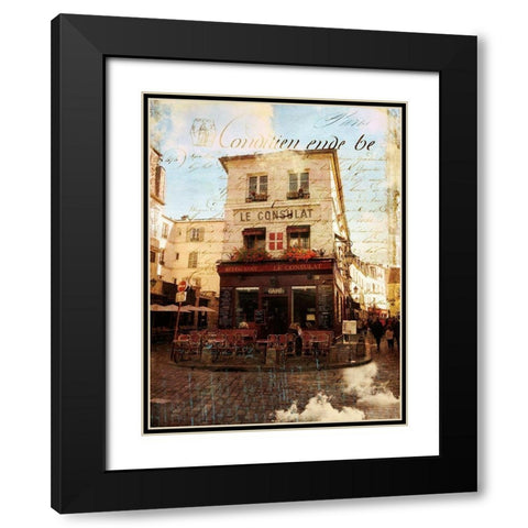 Paris Bistro III Black Modern Wood Framed Art Print with Double Matting by Lloyd, Sandy