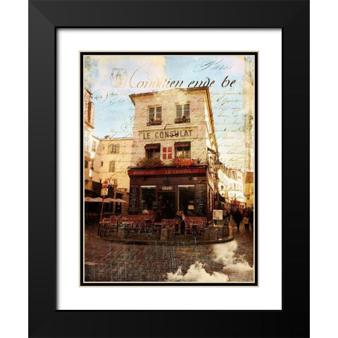 Paris Bistro III Black Modern Wood Framed Art Print with Double Matting by Lloyd, Sandy