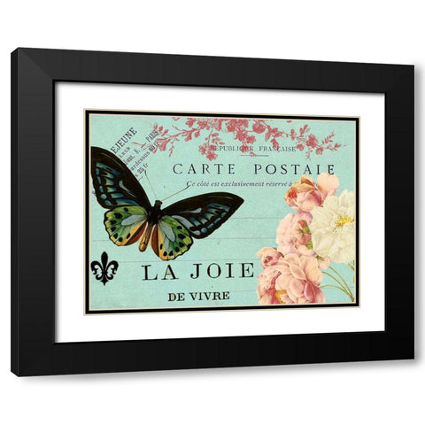 Postcards of Paris IV Black Modern Wood Framed Art Print with Double Matting by Lloyd, Sandy