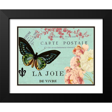 Postcards of Paris IV Black Modern Wood Framed Art Print with Double Matting by Lloyd, Sandy