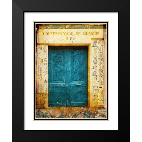 Postcards of Paris XI Black Modern Wood Framed Art Print with Double Matting by Lloyd, Sandy