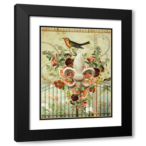 Postcards of Paris XII Black Modern Wood Framed Art Print with Double Matting by Lloyd, Sandy