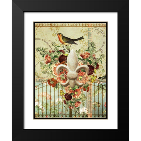 Postcards of Paris XII Black Modern Wood Framed Art Print with Double Matting by Lloyd, Sandy