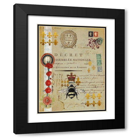 Postcards of Paris XIII Black Modern Wood Framed Art Print with Double Matting by Lloyd, Sandy