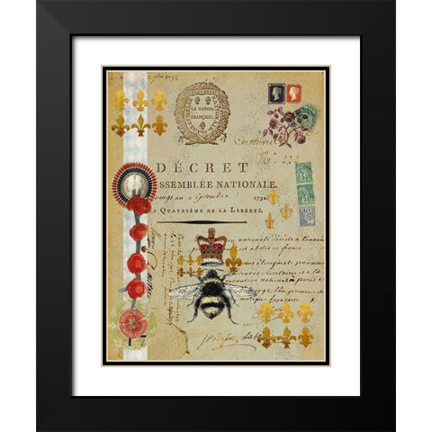 Postcards of Paris XIII Black Modern Wood Framed Art Print with Double Matting by Lloyd, Sandy