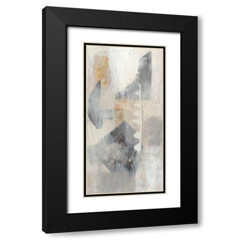 Layered Shapes II Black Modern Wood Framed Art Print with Double Matting by Goldberger, Jennifer