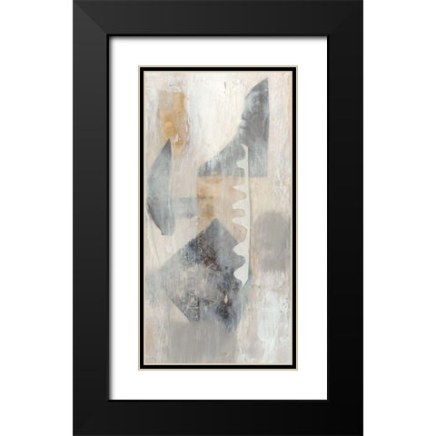 Layered Shapes II Black Modern Wood Framed Art Print with Double Matting by Goldberger, Jennifer