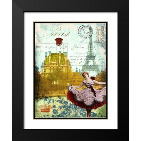 Femme Paris I Black Modern Wood Framed Art Print with Double Matting by Lloyd, Sandy