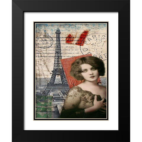 Femme Paris IV Black Modern Wood Framed Art Print with Double Matting by Lloyd, Sandy
