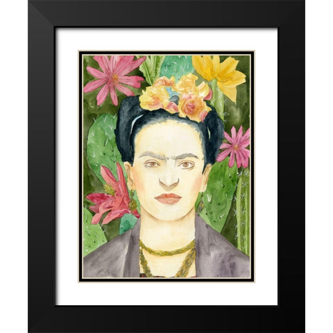 Frida Kahlo I Black Modern Wood Framed Art Print with Double Matting by Wang, Melissa