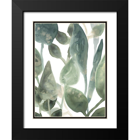 Water Leaves IV Black Modern Wood Framed Art Print with Double Matting by Vess, June Erica