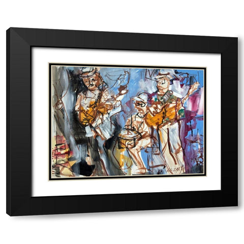 New Orleans Musicians I Black Modern Wood Framed Art Print with Double Matting by Ferrell, Erin McGee
