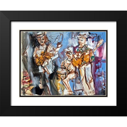 New Orleans Musicians I Black Modern Wood Framed Art Print with Double Matting by Ferrell, Erin McGee