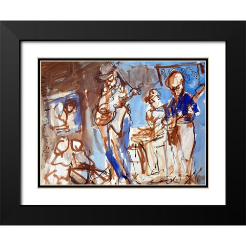 New Orleans Musicians II Black Modern Wood Framed Art Print with Double Matting by Ferrell, Erin McGee