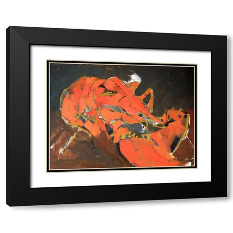Abstract Lobster I Black Modern Wood Framed Art Print with Double Matting by Ferrell, Erin McGee