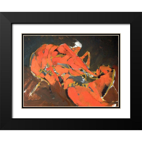 Abstract Lobster I Black Modern Wood Framed Art Print with Double Matting by Ferrell, Erin McGee