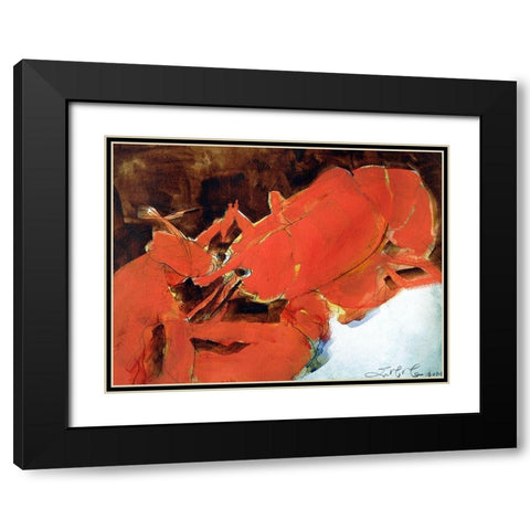 Abstract Lobster II Black Modern Wood Framed Art Print with Double Matting by Ferrell, Erin McGee