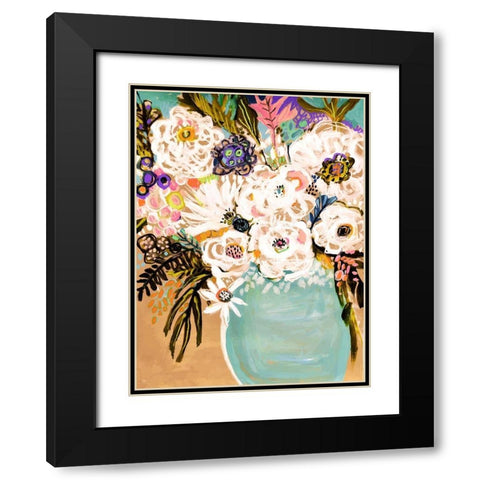 Summer Flowers in a Vase I Black Modern Wood Framed Art Print with Double Matting by Fields, Karen