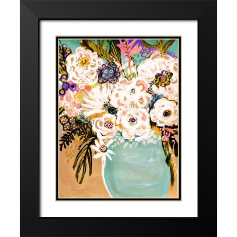 Summer Flowers in a Vase I Black Modern Wood Framed Art Print with Double Matting by Fields, Karen