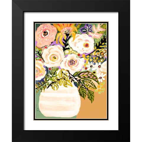 Summer Flowers in a Vase II Black Modern Wood Framed Art Print with Double Matting by Fields, Karen
