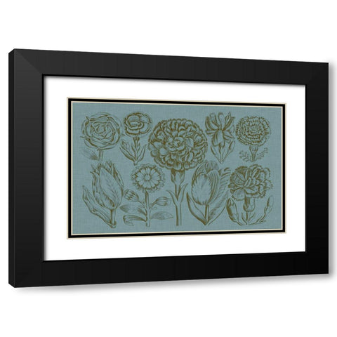 Flower Display I Black Modern Wood Framed Art Print with Double Matting by Vision Studio