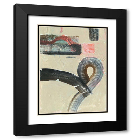 Striate I Black Modern Wood Framed Art Print with Double Matting by Borges, Victoria