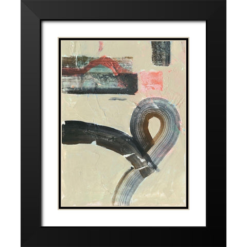 Striate I Black Modern Wood Framed Art Print with Double Matting by Borges, Victoria